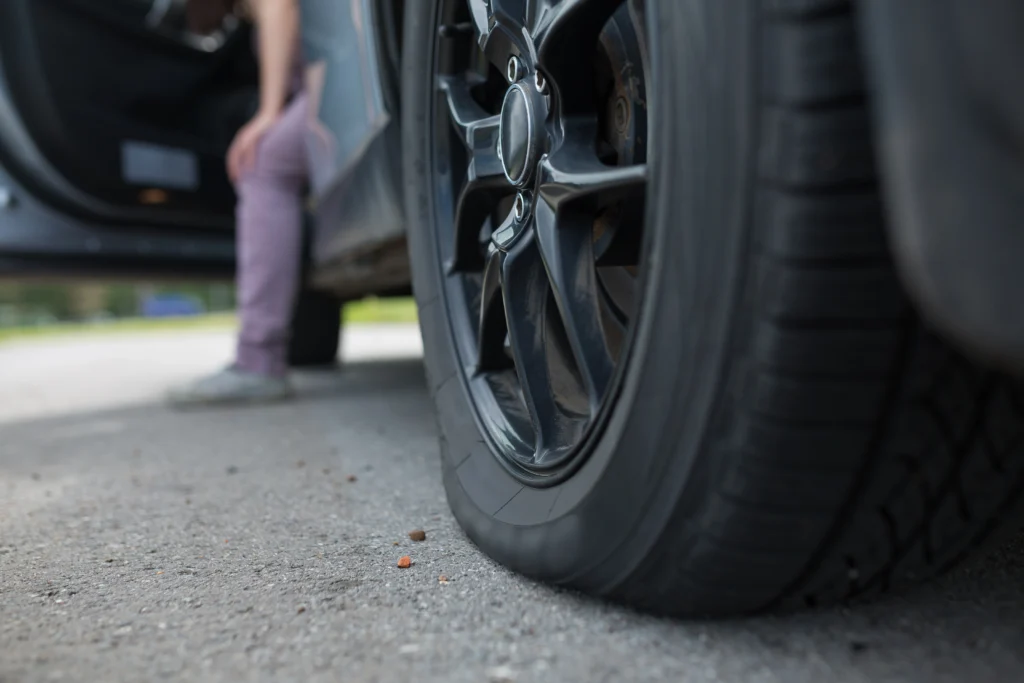 O'Fallon, IL driving on a flat tire