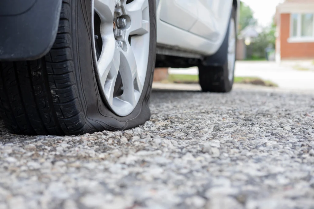 why not to drive with flat tire Belleville, IL